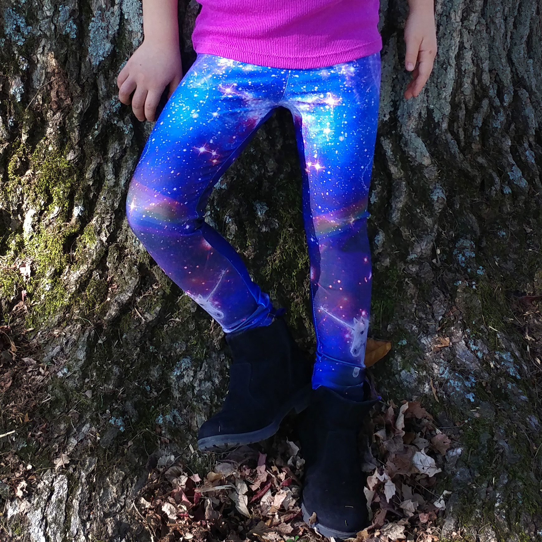  Youth Purple Galaxy Leggings : Clothing, Shoes